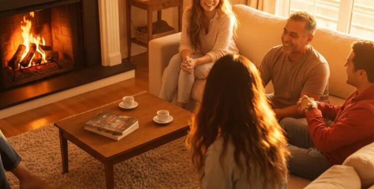 Diverse individuals in a supportive circle during a divorce support group meeting, fostering community and healing